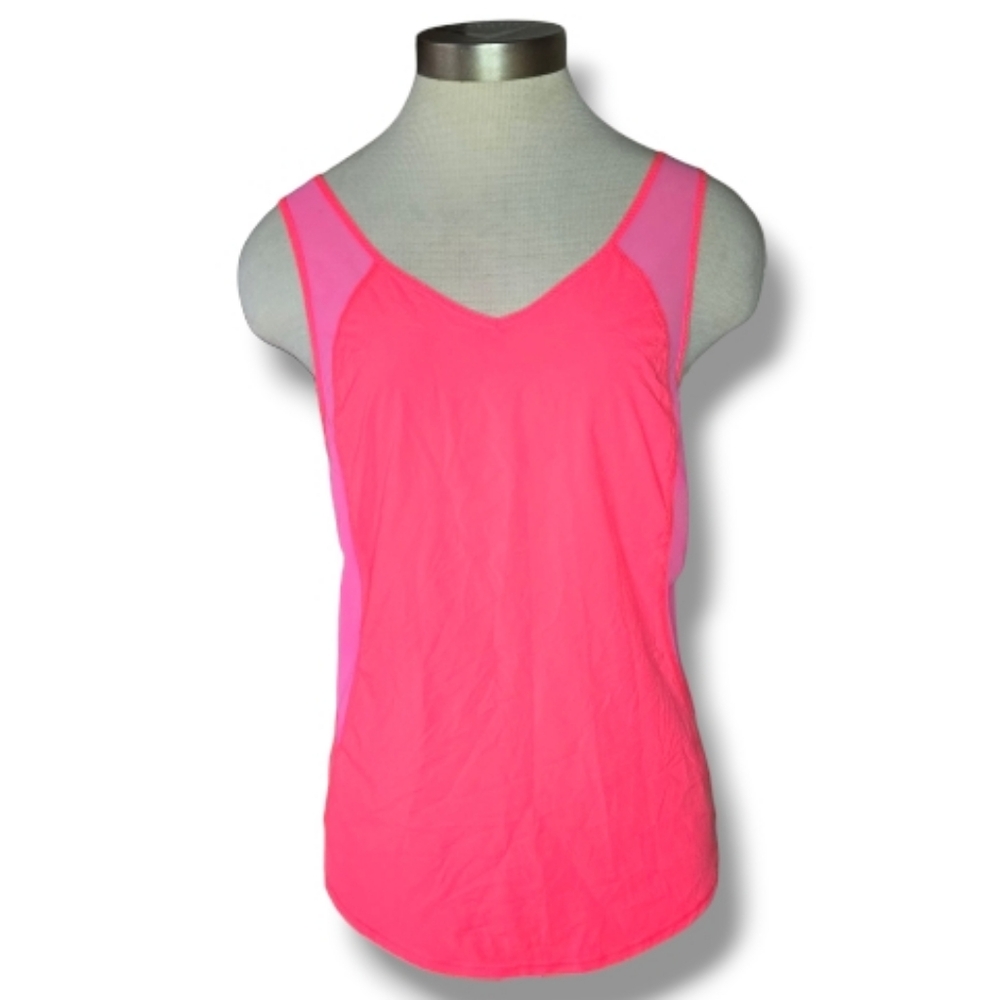 Lululemon Tank Top Women Neon Orange / Pink Run With The Sun Lightweight Size 8